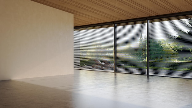 Duże luksusowe, nowoczesne, jasne wnętrza, model salonu, ilustracja, rendering 3D