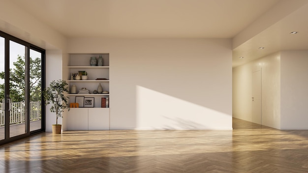 Duże luksusowe, nowoczesne, jasne wnętrza, model salonu, ilustracja, rendering 3D