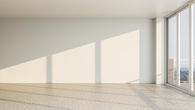 Duże luksusowe, nowoczesne, jasne wnętrza, model salonu, ilustracja, rendering 3D