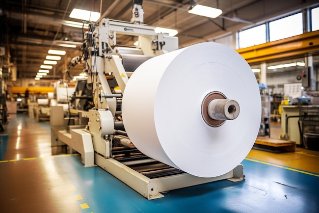 Duże rolki papieru termicznego produkowane w fabryce młyna za pomocą przemysłowej maszyny do cięcia wzdłużnego
