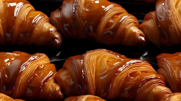 Zdjęcie duże, smaczne croissanty bezszwodowe wzory realistyczna ilustracja