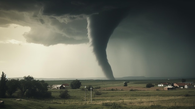 duże tornado na polu