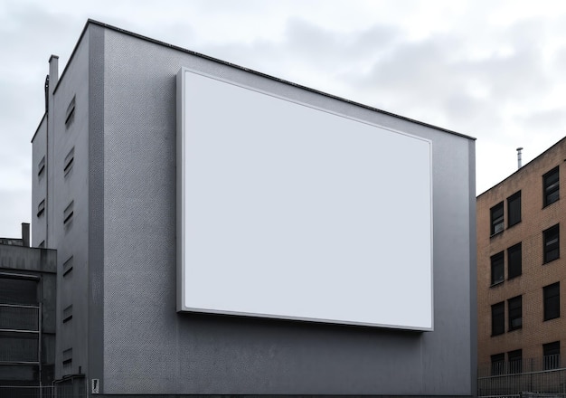 Duży biały billboard na budynku z literą t