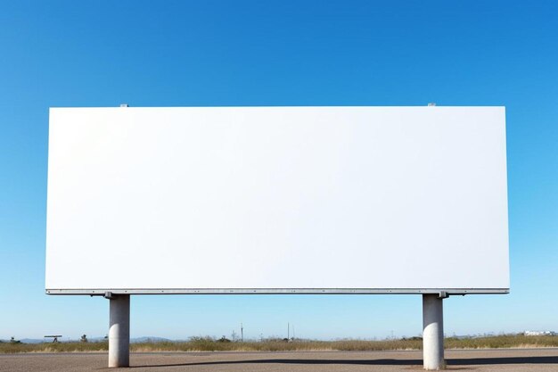 duży biały billboard po stronie drogi