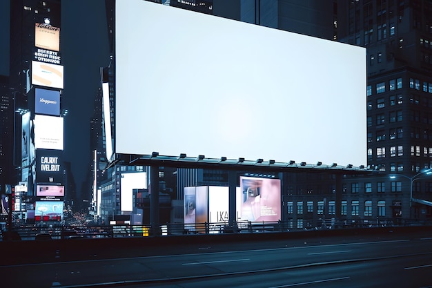 duży biały billboard z napisem "puste" z przodu