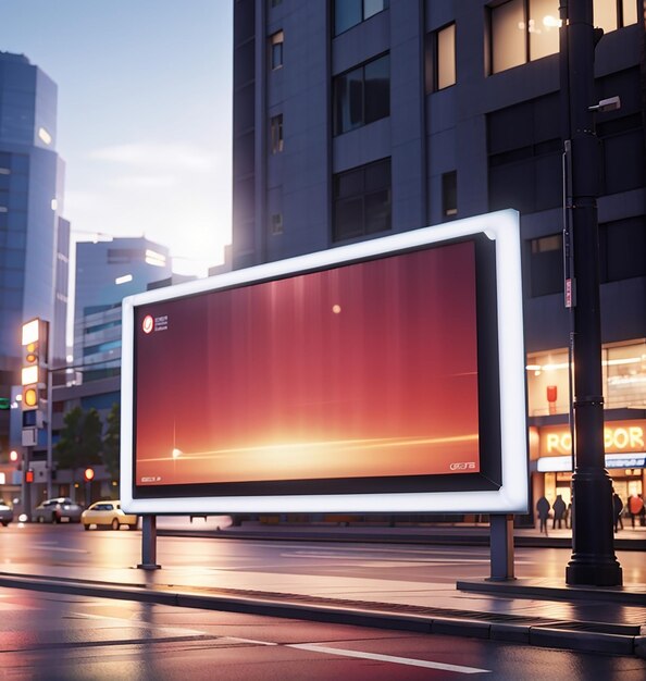 Zdjęcie duży billboard na środku miasta.