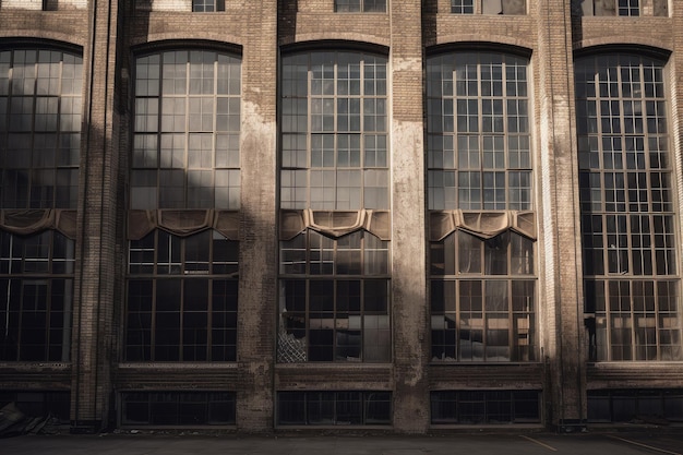 Zdjęcie duży budynek z teksturami i materiałami widocznymi przez okna