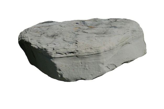 Duży kamienny głaz na białym tle