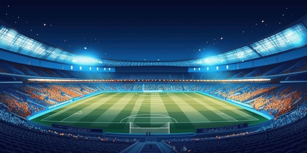 Duży profesjonalny stadion piłkarski Piękne zdjęcie ilustracyjne Generative AI