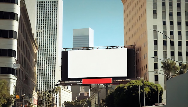 Duży pusty billboard w mieście Generative AI