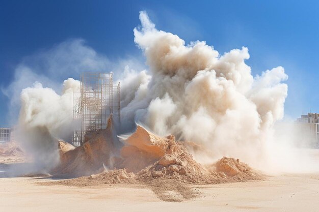 Zdjęcie duży stos piasku na środku pustyni