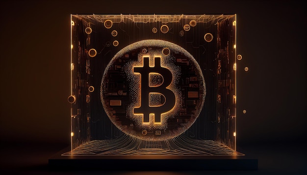 Duży złoty generatywny ai bitcoin