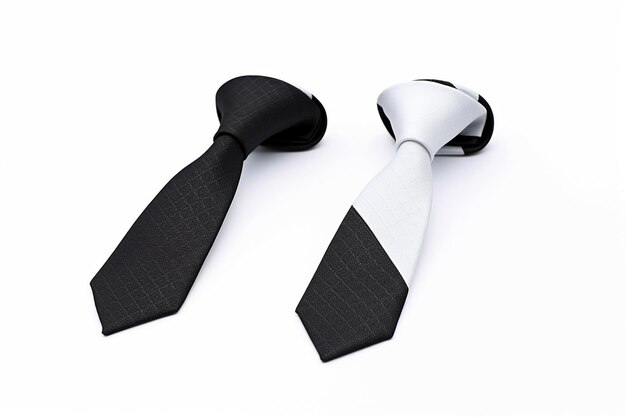 Dwa Czarne Krawaty Leżą Na Białej Powierzchni.