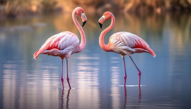 Dwa flamingo znak miłości