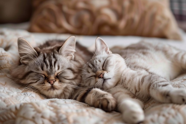 Dwa koty na kanapie.
