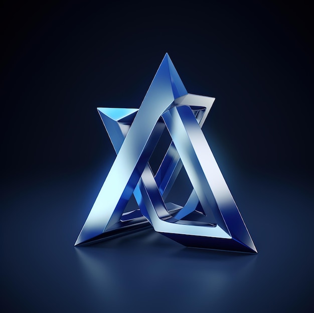 dwa niebieskie trójkąty z literami „ten jest niebieski”.
