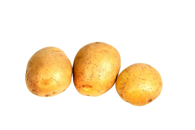 Dwa ziemniaki na białym tle