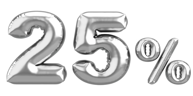 Dwadzieścia pięć procent 25 balon tekst ilustracja 3D