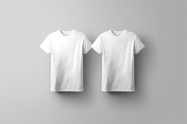Dwie białe koszule są wyświetlane na białym tle.