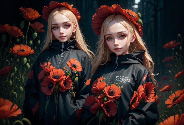 Dwie dziewczyny w czarnej kurtce