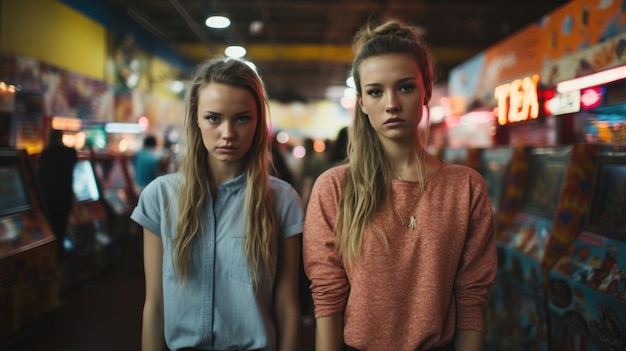 Dwie nastolatki stoją obok siebie w smutku.