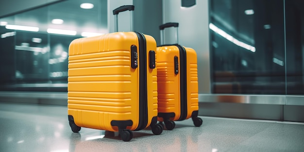 Dwie walizki bagaż podręczny na lotnisku Weekendowy wyjazd na wakacje Emigracja