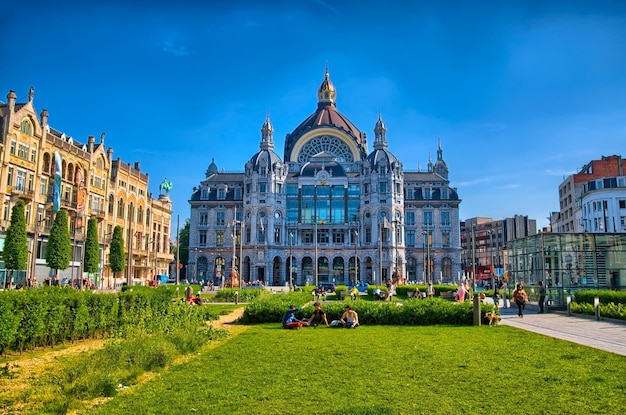 Dworzec Centralny w Antwerpii Belgia Benelux HDR