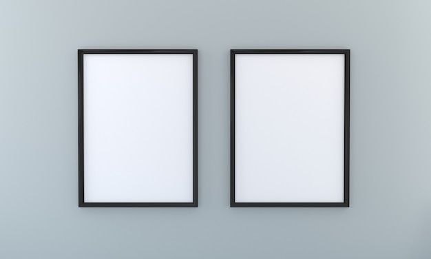 Dwuramkowa makieta na szarej prezentacji ściennej Grafika Renderowania 3D
