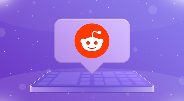 Dymek Z Ikoną Logo Reddit Na Smartfonie 3d