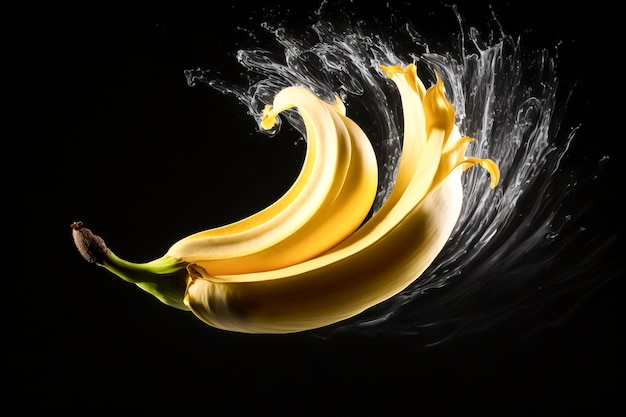 Dynamic Banana and Milk Splash Fusion stworzone przy użyciu technologii Generative AI