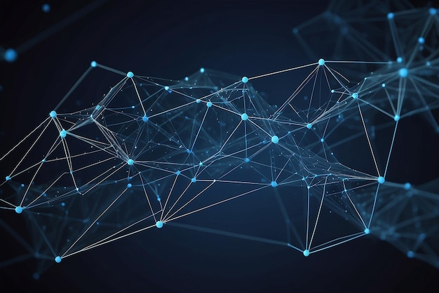 Dynamic Blue Plexus Tech Network and Connection Abstract (Dynamiczna technologiczna sieć i połączenie niebieskiego pleksu)