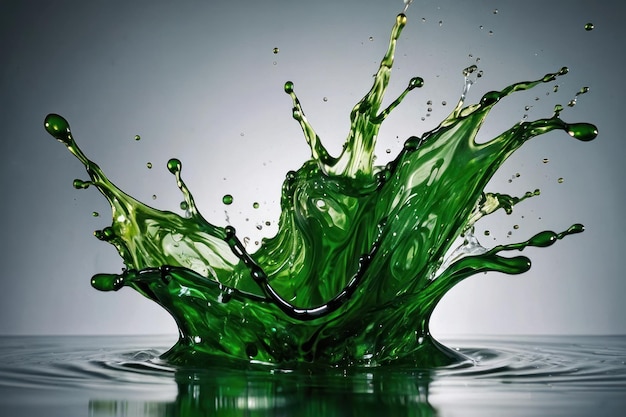 Dynamic Green Liquid Splash