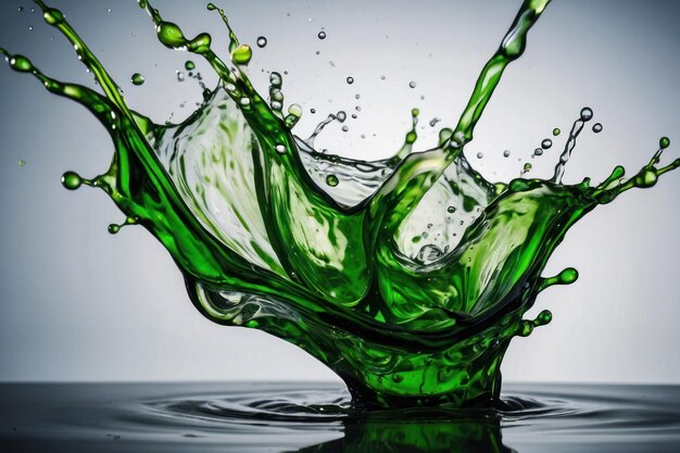 Dynamic Green Liquid Splash