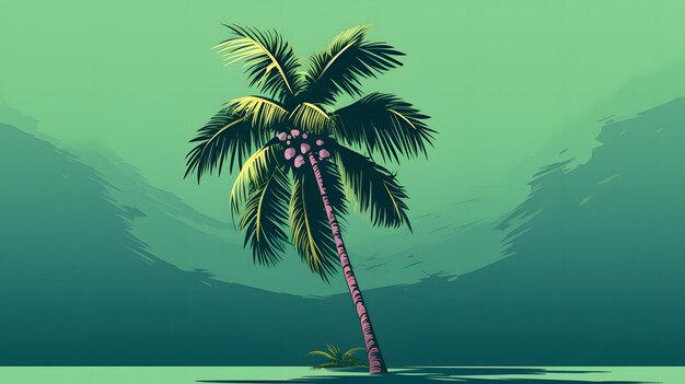 Dynamiczna ilustracja palmy kokosowej