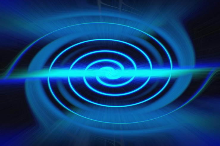 Zdjęcie dynamiczna interakcja kolorów płynność i kolorowy niewyraźny gradient radialny ruch tło w czerwonym pomarańczowym zielonym fioletowym niebieskim mieszanym wielobarwnym teksturze