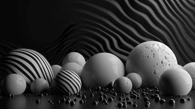 Dynamiczne kontrasty urzekające czarno-białe abstrakcyjne paski i kształty tła