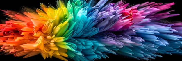 Zdjęcie dynamiczne miesięczne wydarzenie artystyczne zapala kreatywność z żywotnym wybuchem kolorowych farb