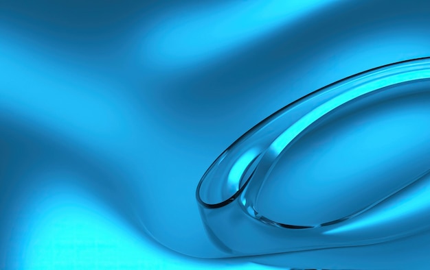 Dynamiczne niebieskie szkło w przezroczystej abstrakcyjnej tapecie renderowania 3D z futurystyczną technologią i żywymi kolorami