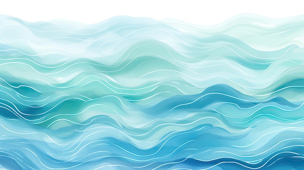 Dynamiczny niebieski kolor i akwamarynowy wzór fal oceanicznych
