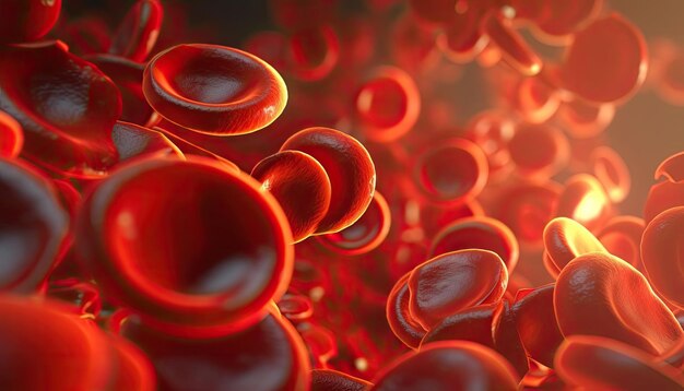 dynamiczny obraz czerwonych krwinek przepływających przez naczynia krwionośne