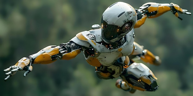 Dynamiczny robot wykonujący akrobatyczne akrobacje Koncepcja Robotyka Akrobacja Technologia dynamicznego wykonania Futuristyczne wyświetlacze