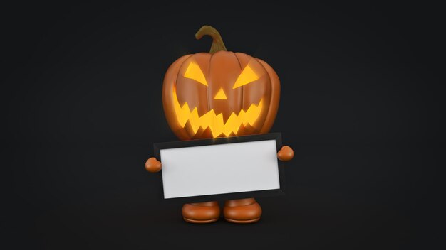 Dynia halloweenowa trzymająca napis „halloween”.