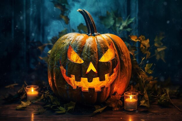 Dynia halloweenowa z napisem halloween