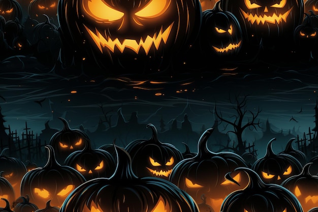 Dynie Halloween na ciemnym tle