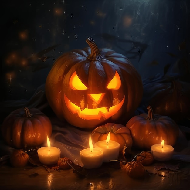 Dyniowa latarnia Halloween Generacyjna sztuczna inteligencja