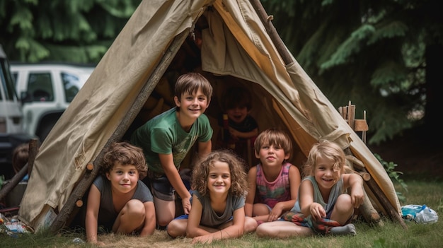 Dzieci w namiocie