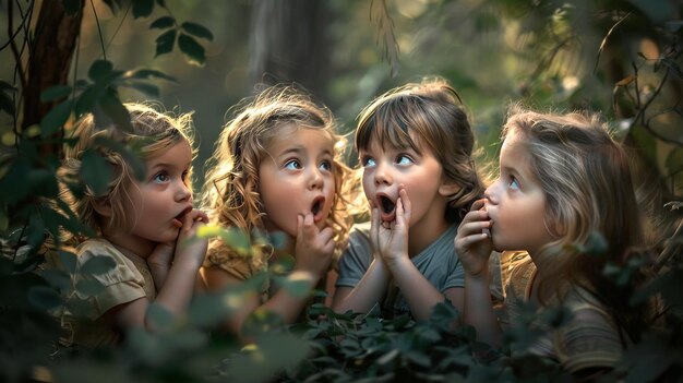Zdjęcie dzieci zachowują tajemnicę, gdy są same lub oddzielone od innych
