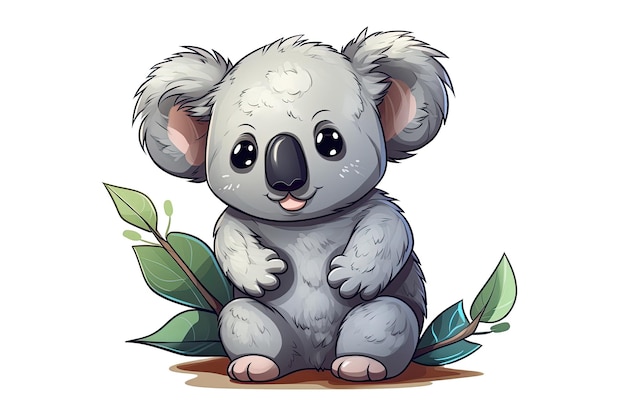 Dziecko Koala Naklejka Na Białym Tle Tansparent Png Logo Generatywne AI