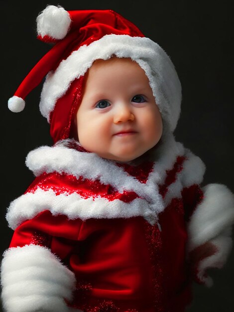 dziecko stoi ubrane jako świąteczna dziewczyna zdjęcie