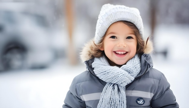 Zdjęcie dziecko w zimową pogodę